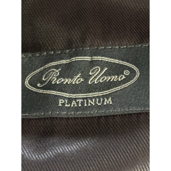 PRONTO UOMO PLATINUM Men's Solid Black Wool Modern-Fit Two-Button Blazer SZ 41R - Picture 3 of 6